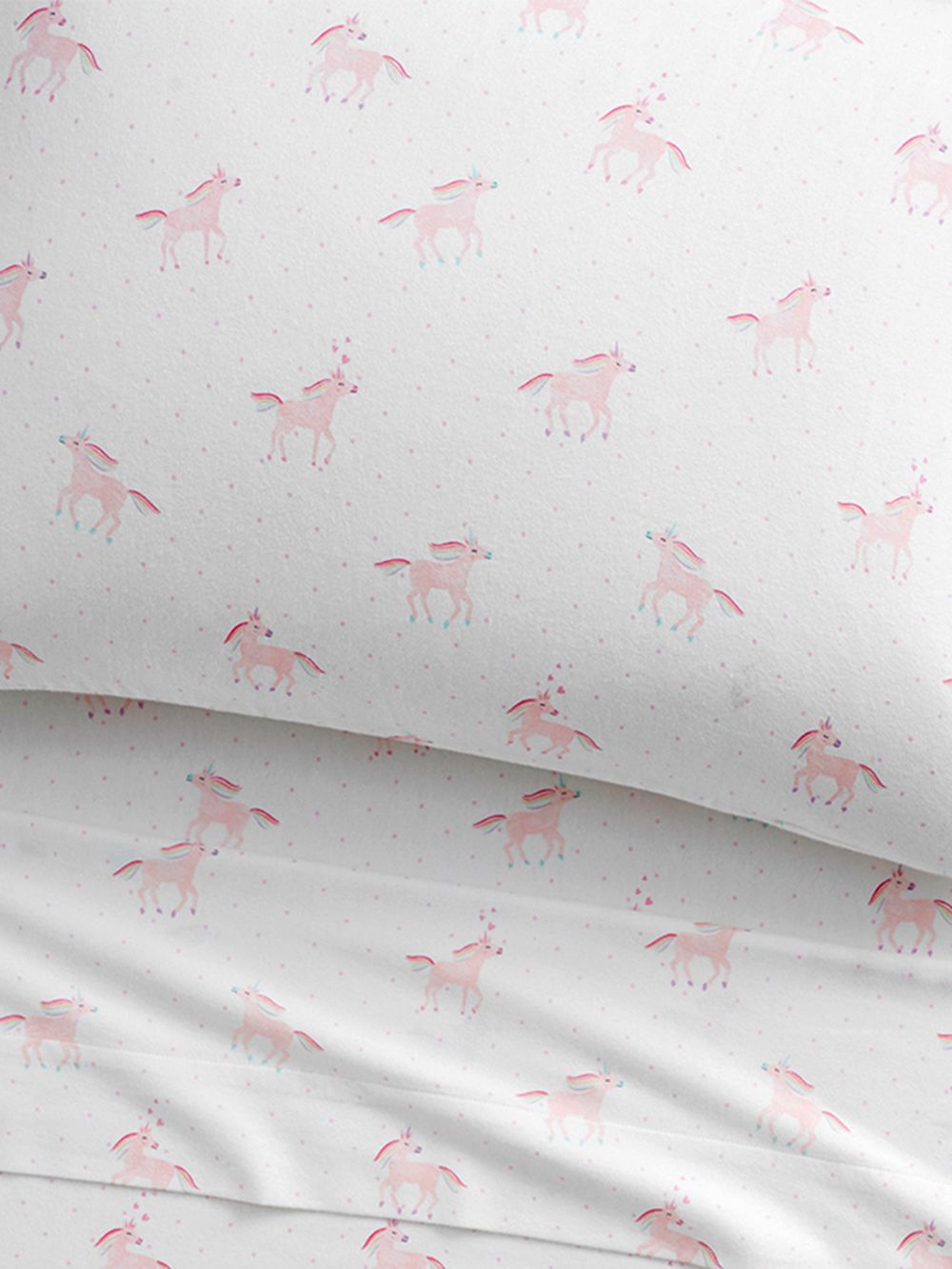 Pottery Barn Kids Organic Cotton Unicorn Single Fitted Sheet And