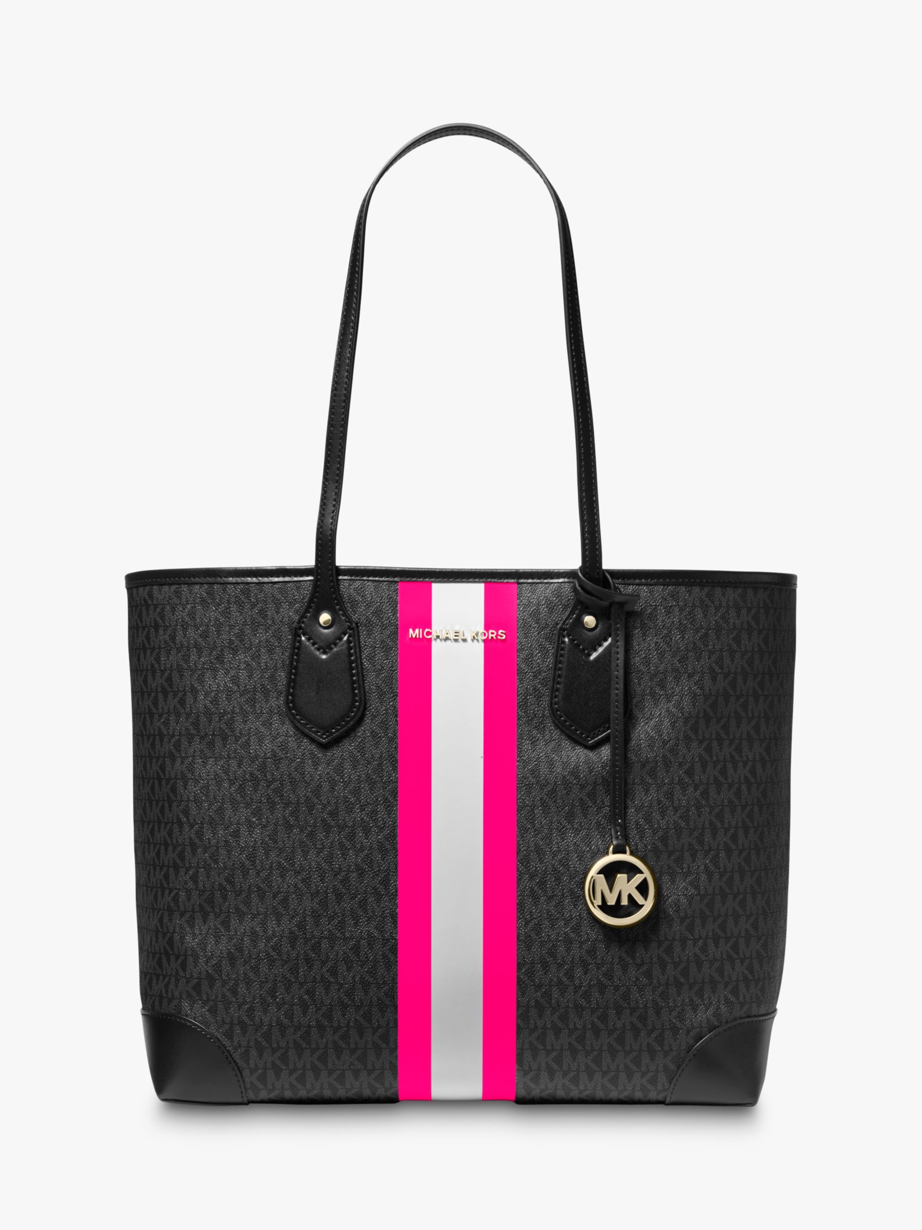 pink and black michael kors purse