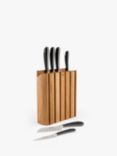 Robert Welch Signature Book Oak Wood Filled Knife Block & 6 Kitchen Knives