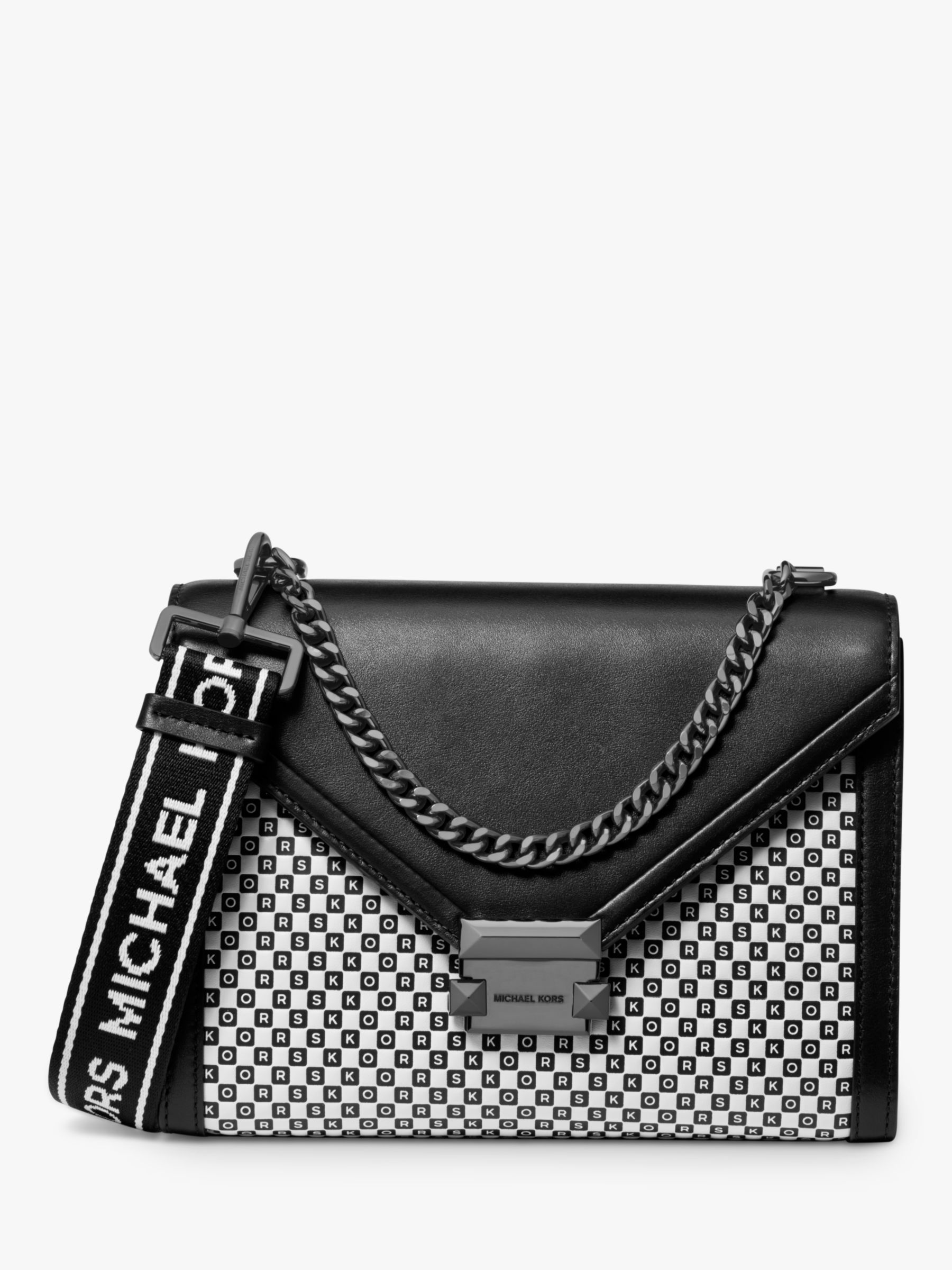 michael kors black and white handbags