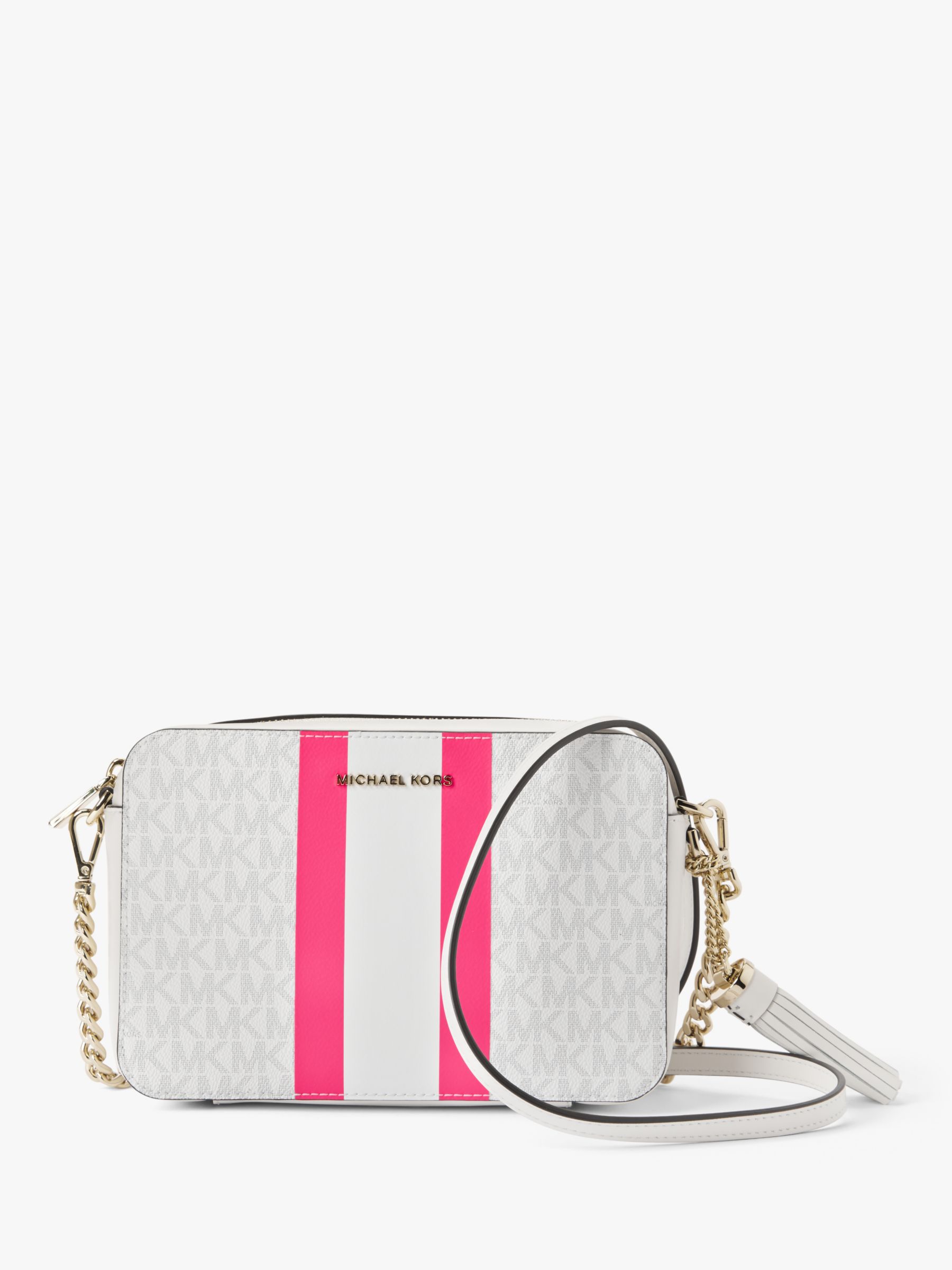 michael kors pink and white purse