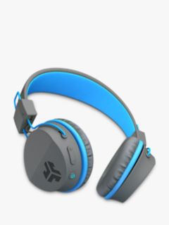 Jlab Audio JBuddies Studio Wireless Bluetooth Children's Volume Limiting Over-Ear Headphones with Mic/Remote, Graphite/Blue