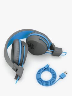 Jlab Audio JBuddies Studio Wireless Bluetooth Children's Volume Limiting Over-Ear Headphones with Mic/Remote, Graphite/Blue
