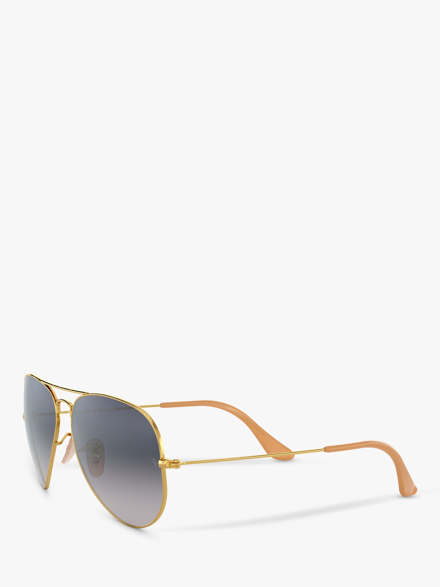 Ray Ban Rb3025 Men S Polarised Original Aviator Sunglasses Gold Blue Gradient At John Lewis Partners