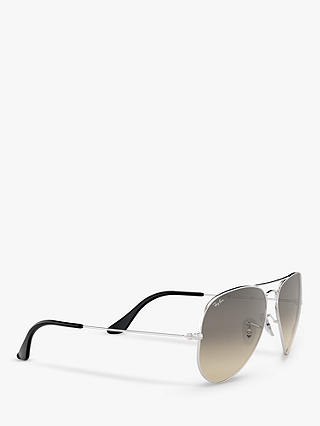 Ray-Ban RB3025 Men's Original Aviator Sunglasses, Silver/Grey Gradient