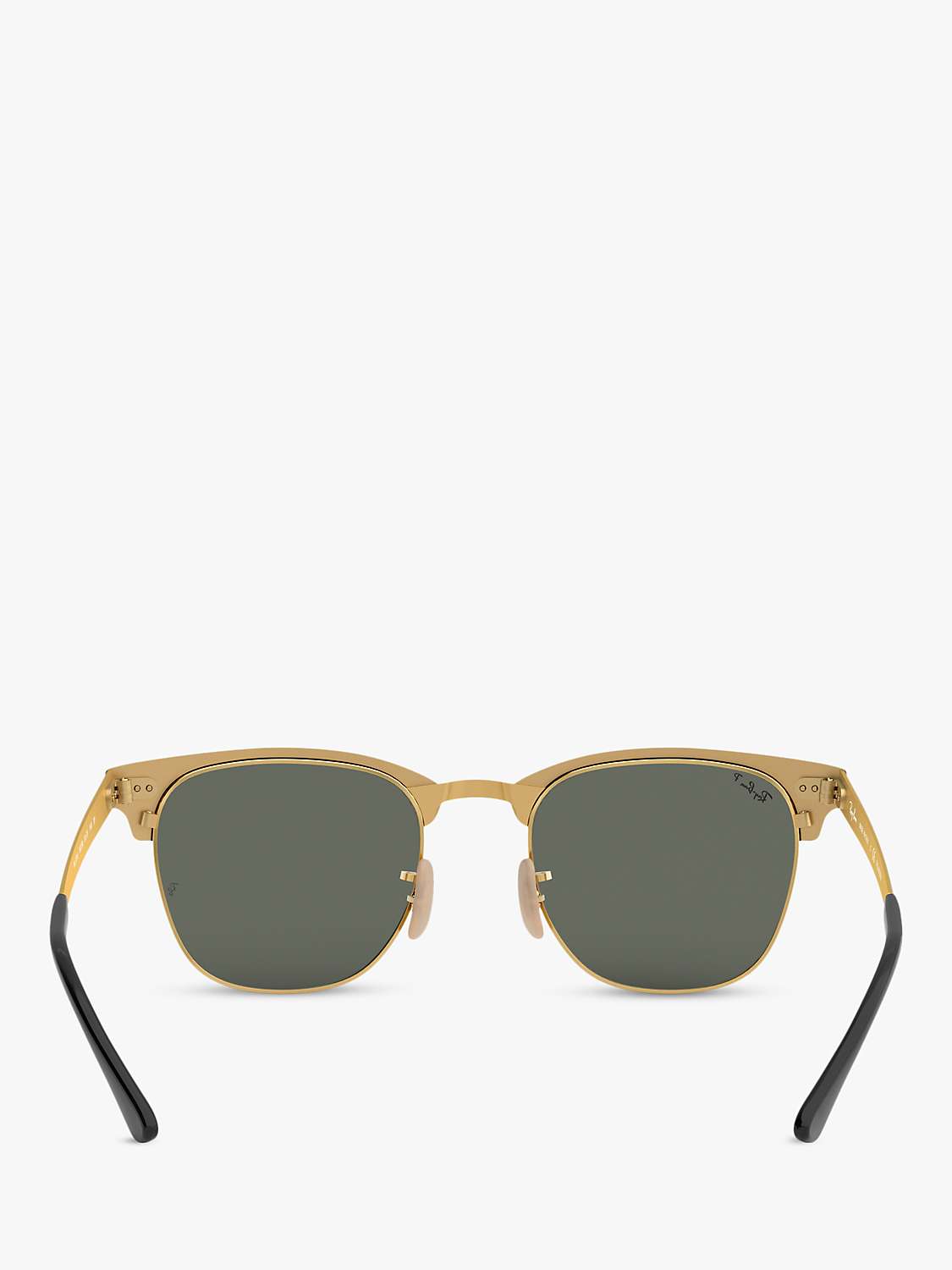 Buy Ray-Ban RB3716 Unisex Square Polarised Sunglasses, Black/Gold Online at johnlewis.com