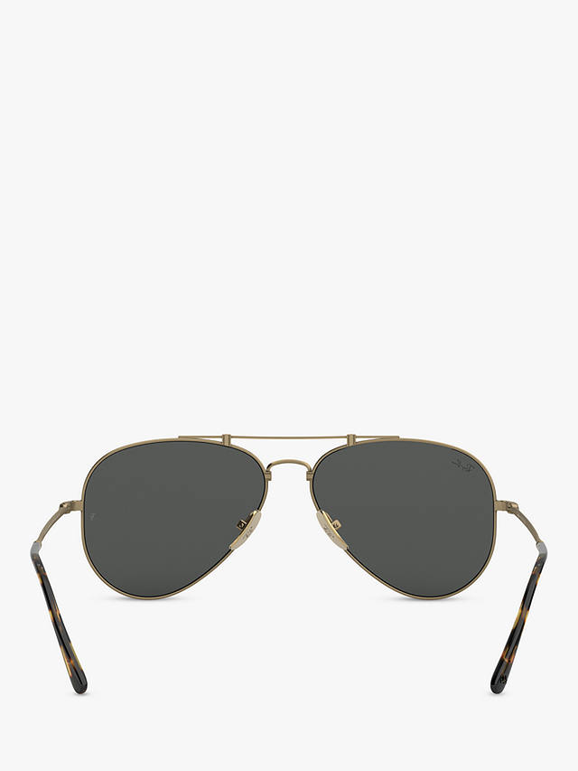 Ray-Ban RB8125 Unisex Phantos Sunglasses, Demi Gloss Gold/Grey