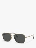 Ray-Ban RB8136 Unisex D-Frame Sunglasses, Demi Gloss Gold/Grey