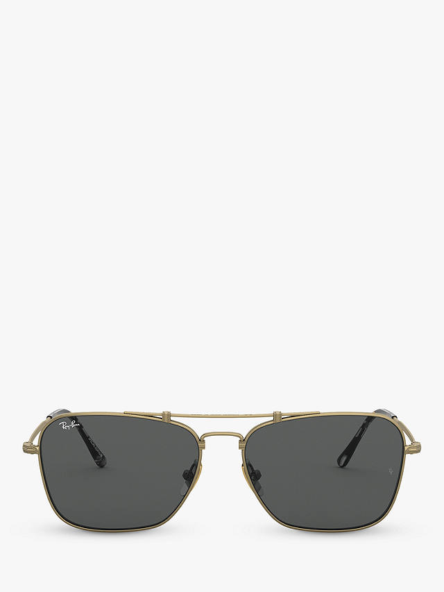 Ray-Ban RB8136 Unisex D-Frame Sunglasses, Demi Gloss Gold/Grey