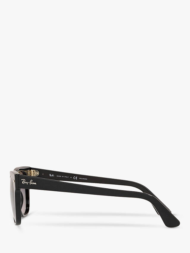 Ray-Ban RB2168 Unisex Polarised Square Sunglasses, Matte Black/Grey Gradient