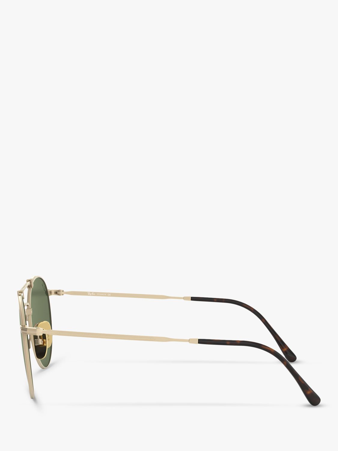Ray-Ban RB8147 Unisex Round Double Bridge Sunglasses, Brush Gloss/White Gold