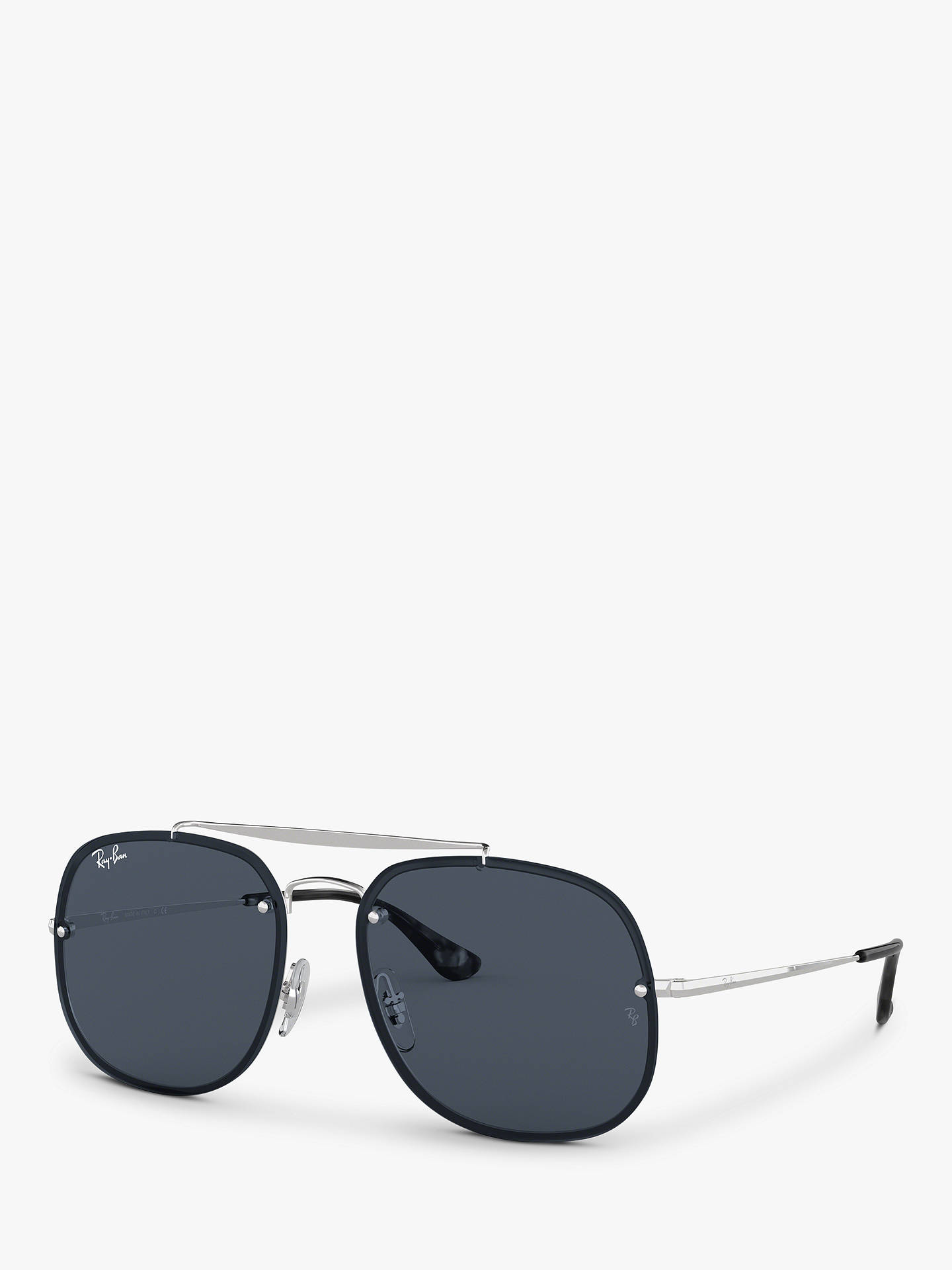 Ray-Ban RB3583N Unisex Blaze General Square Sunglasses, Silver/Grey at ...