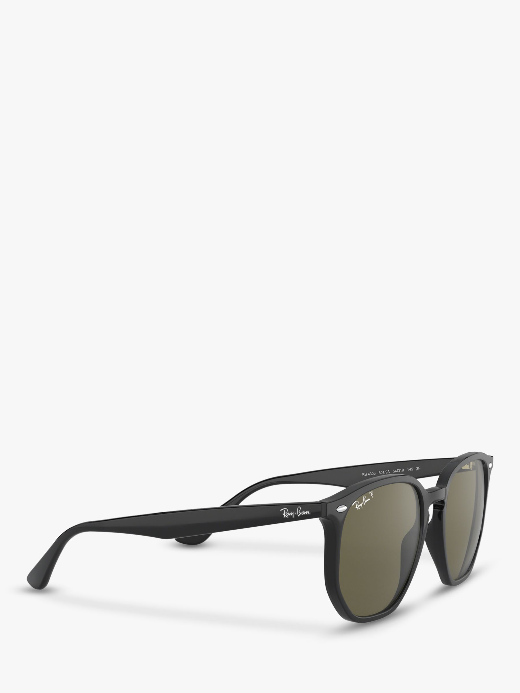 Ray-Ban RB4306 Unisex Polarised Sunglasses, Black/Green at John Lewis &  Partners