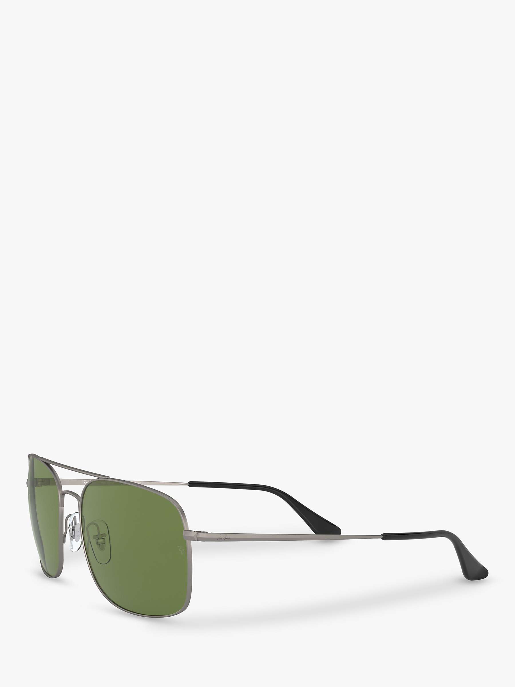 Buy Ray-Ban RB3611 Unisex The Colonel Polarised Square Sunglasses, Matte Gunmetal/Green Online at johnlewis.com