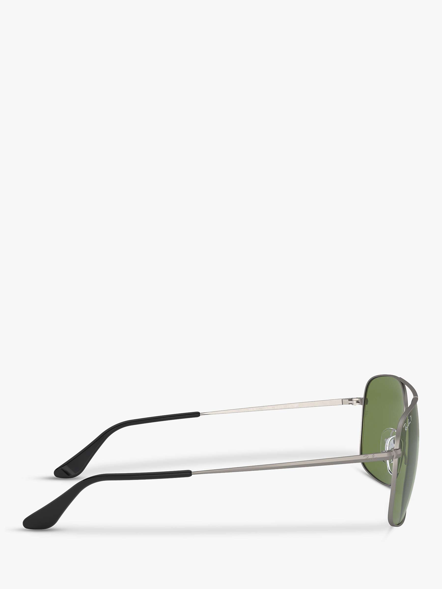 Buy Ray-Ban RB3611 Unisex The Colonel Polarised Square Sunglasses, Matte Gunmetal/Green Online at johnlewis.com