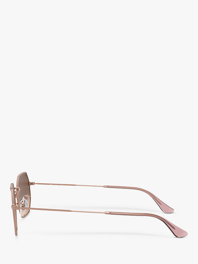 Ray-Ban RB3556N Women's Heptagonal Sunglasses, Bronze/Brown Gradient