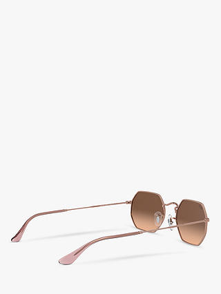 Ray-Ban RB3556N Women's Heptagonal Sunglasses, Bronze/Brown Gradient