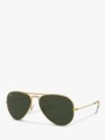 Ray-Ban RB3025 Unisex Aviator Sunglasses, Gold/Green Gradient