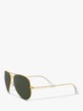 Ray-Ban RB3025 Unisex Aviator Sunglasses, Gold/Green Gradient