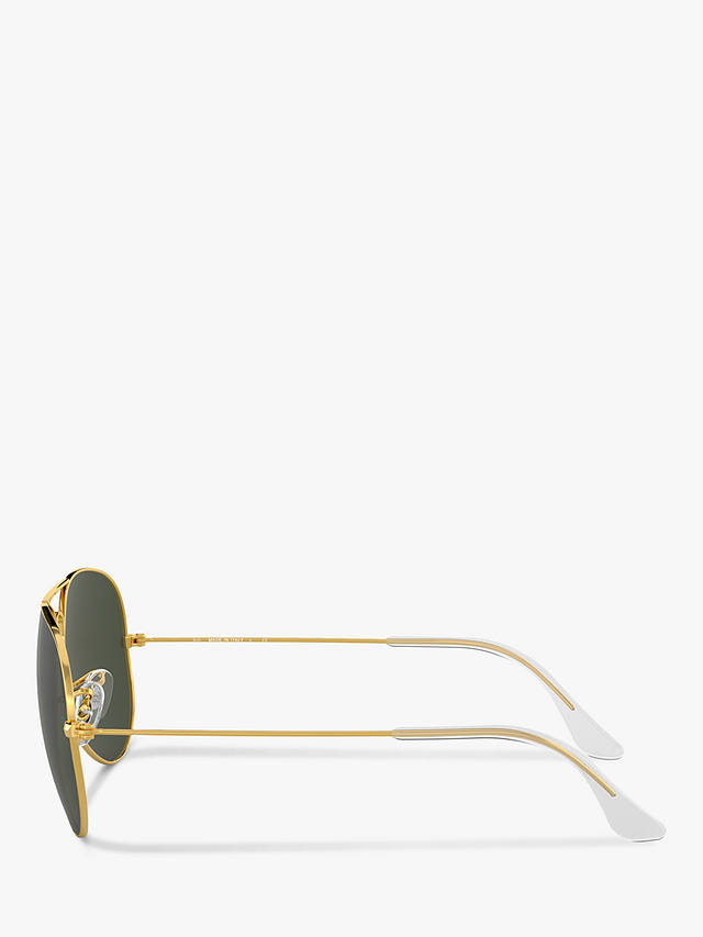 Ray-Ban RB3025 Unisex Aviator Sunglasses, Gold/Green Gradient