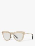 Valentino VA2018 Women's Cut Out Cat's Eye Sunglasses, Gold/Silver