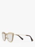 Valentino VA2018 Women's Cut Out Cat's Eye Sunglasses, Gold/Silver