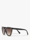 Tiffany & Co TF4148 Women's Cat's Eye Sunglasses, Black/Brown