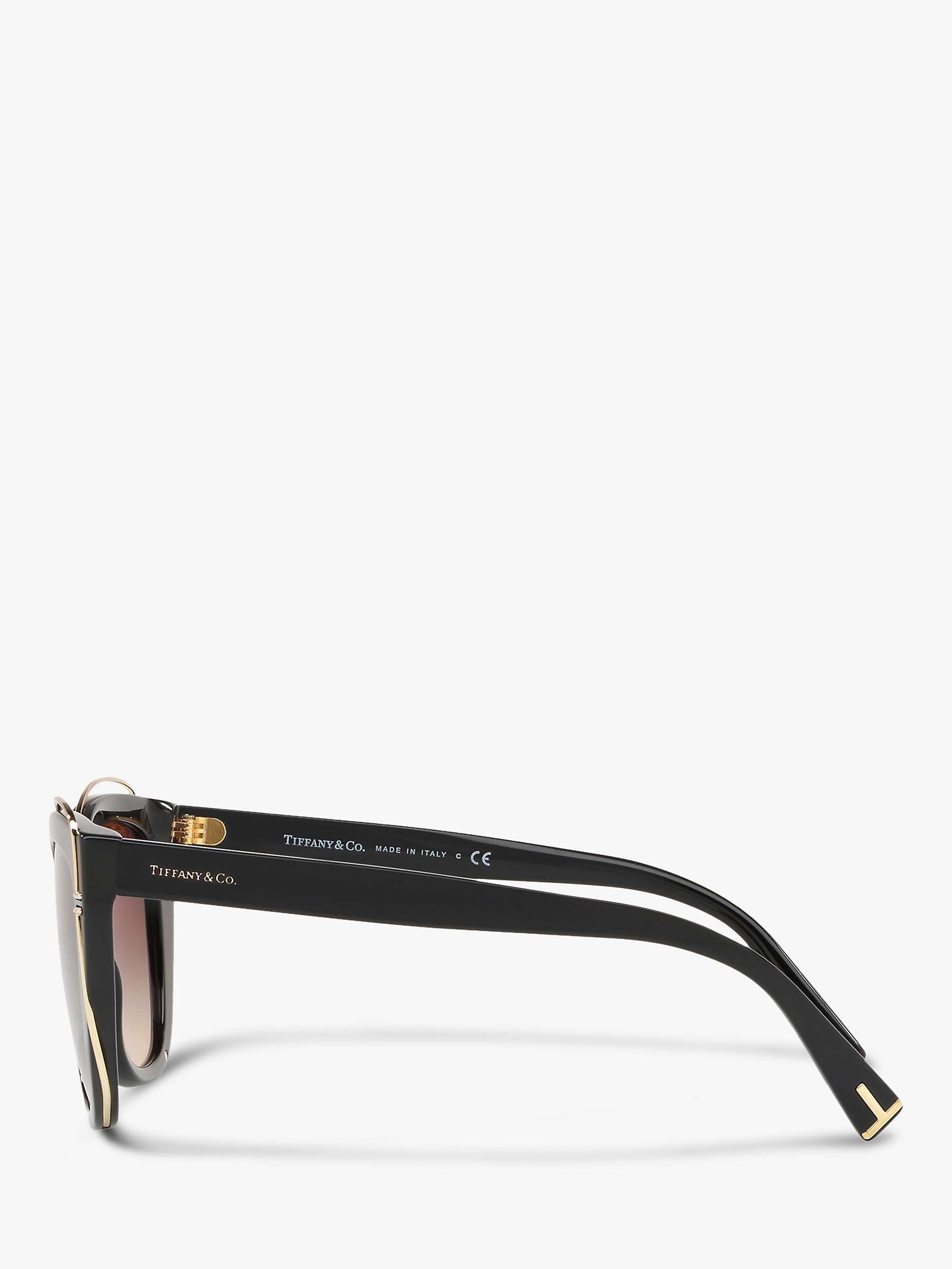 Buy Tiffany & Co TF4148 Women's Cat's Eye Sunglasses, Black/Brown Online at johnlewis.com