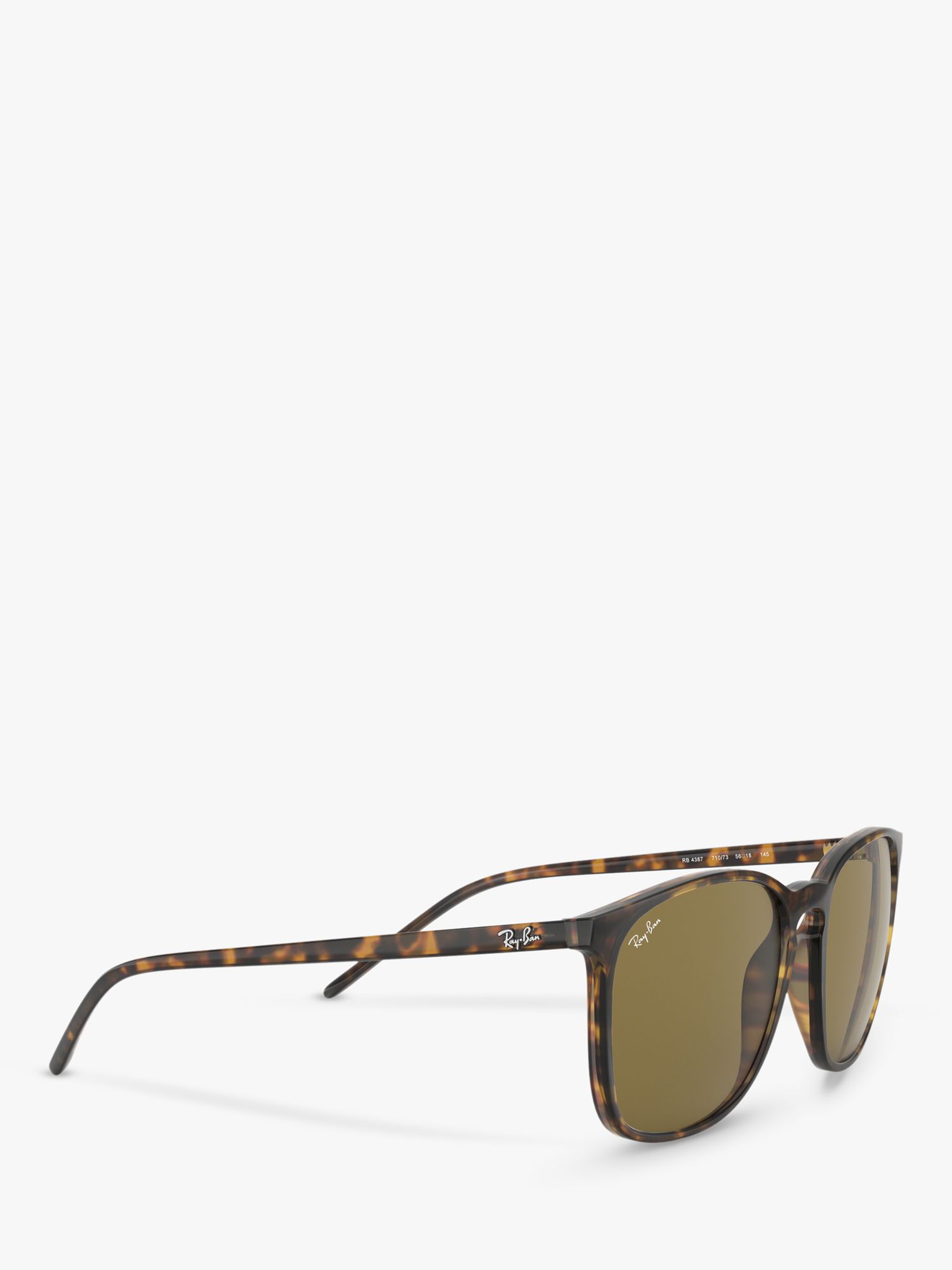 Ray-Ban RB4387 Men's Wayfarer Sunglasses, Havana/Brown at John Lewis &  Partners