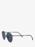 Ray-Ban RB8147 Unisex Oval Sunglasses, Demi Gloss Pewter/Dark Blue