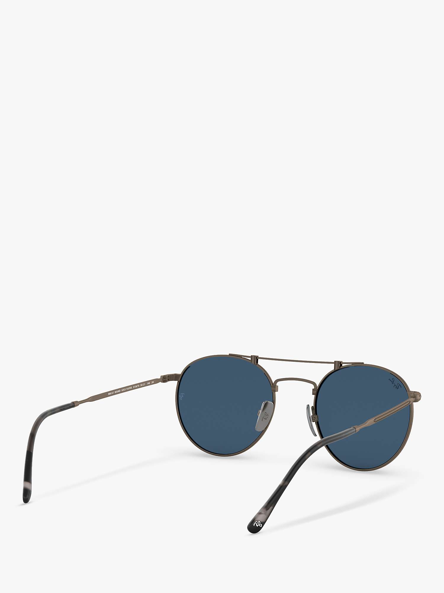 Buy Ray-Ban RB8147 Unisex Oval Sunglasses, Demi Gloss Pewter/Dark Blue Online at johnlewis.com