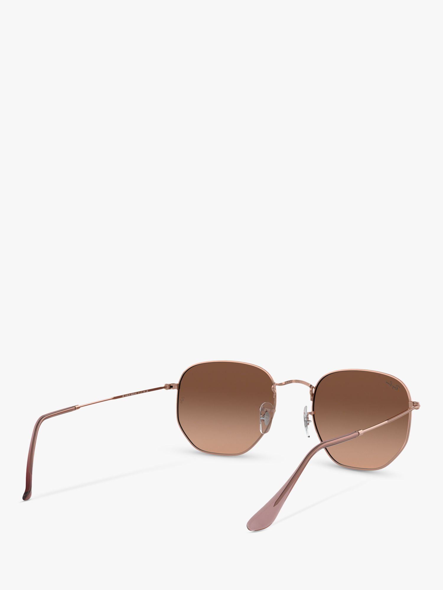 Ray Ban Rb3548n Unisex Hexagonal Sunglasses Copper Brown Gradient At John Lewis And Partners