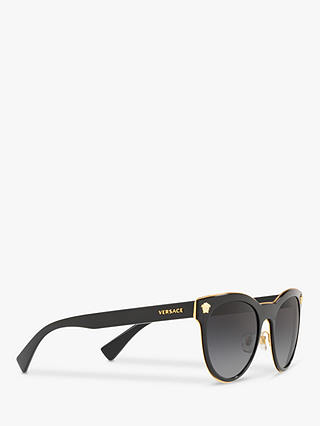 Versace VE2198 Women's Oval Sunglasses, Black/Grey
