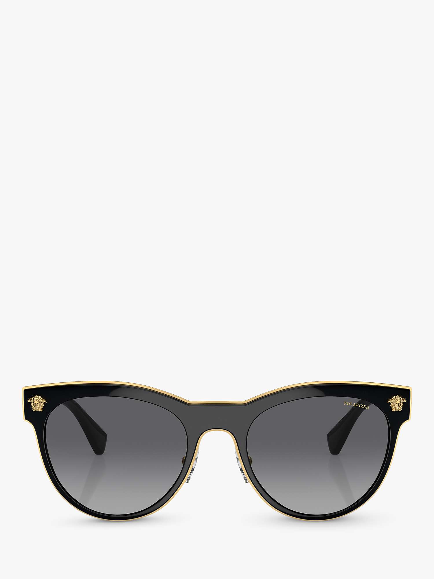 Buy Versace VE2198 Women's Oval Sunglasses, Black/Grey Online at johnlewis.com