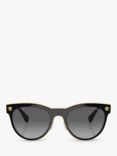 Versace VE2198 Women's Oval Sunglasses, Black/Grey