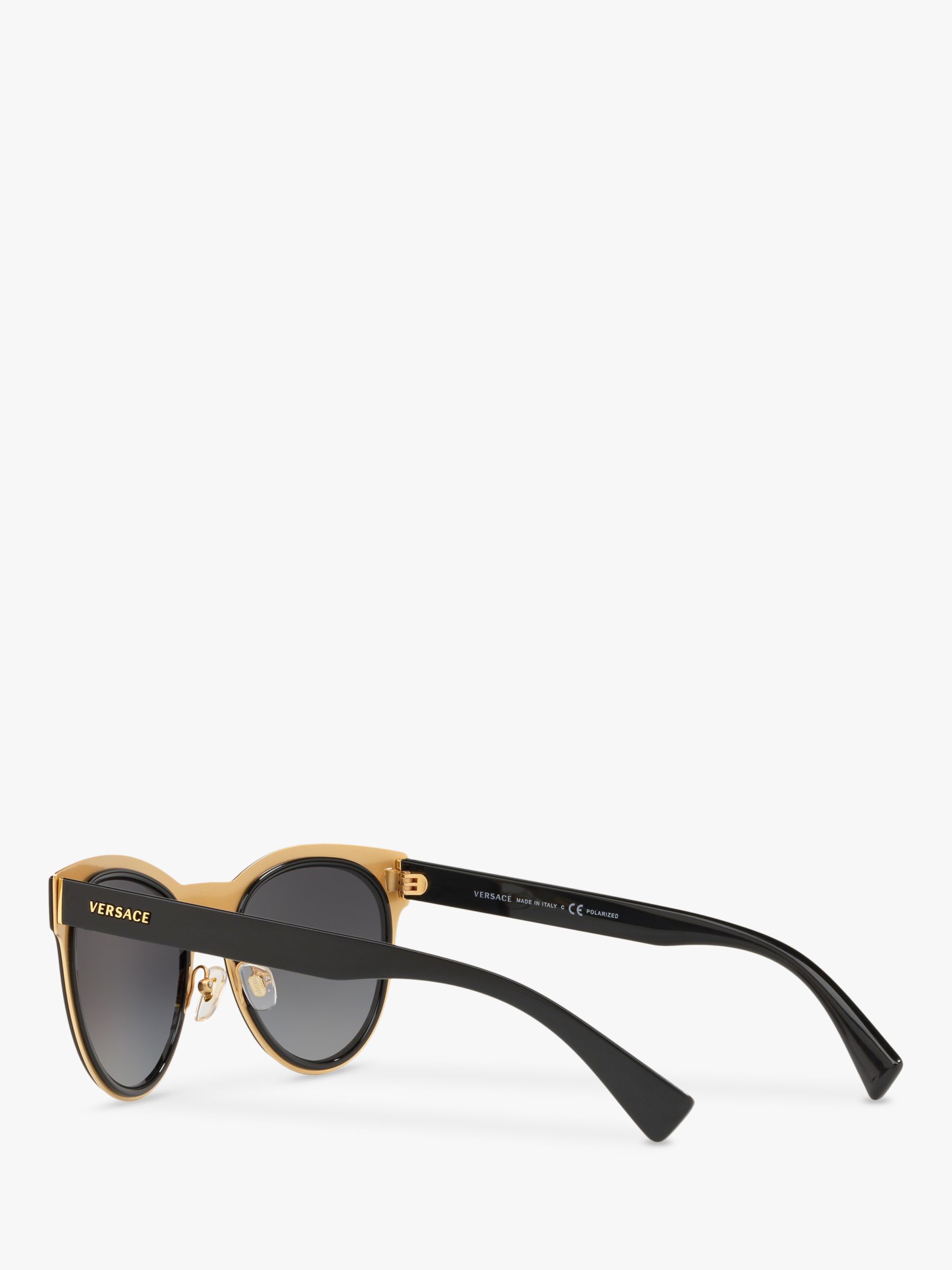 Versace VE2198 Women's Oval Sunglasses, Black/Grey, Black at John Lewis ...