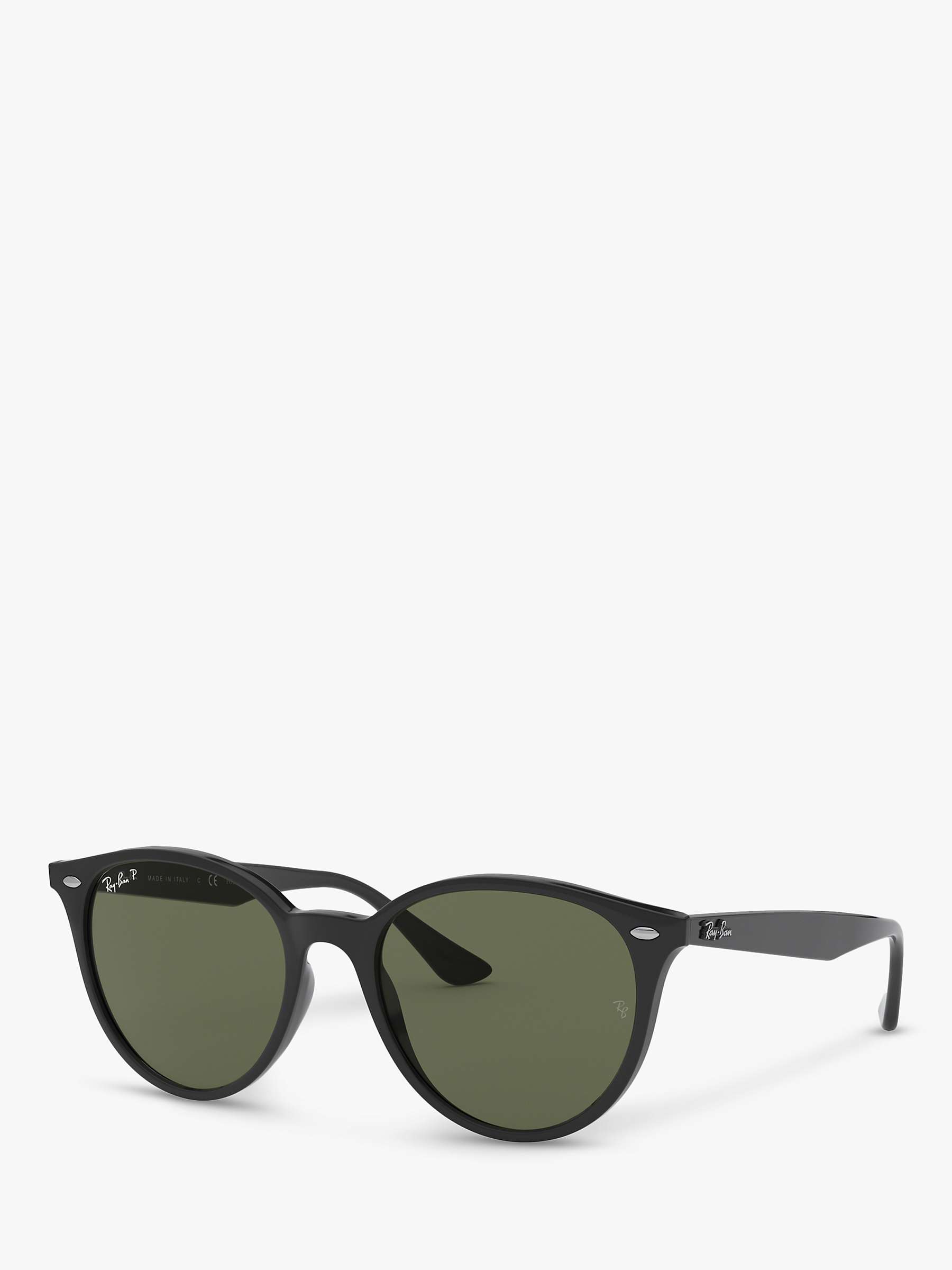 Ruddy theme curb Ray-Ban RB4305 Unisex Polarised Sunglasses, Black/Green at John Lewis &  Partners