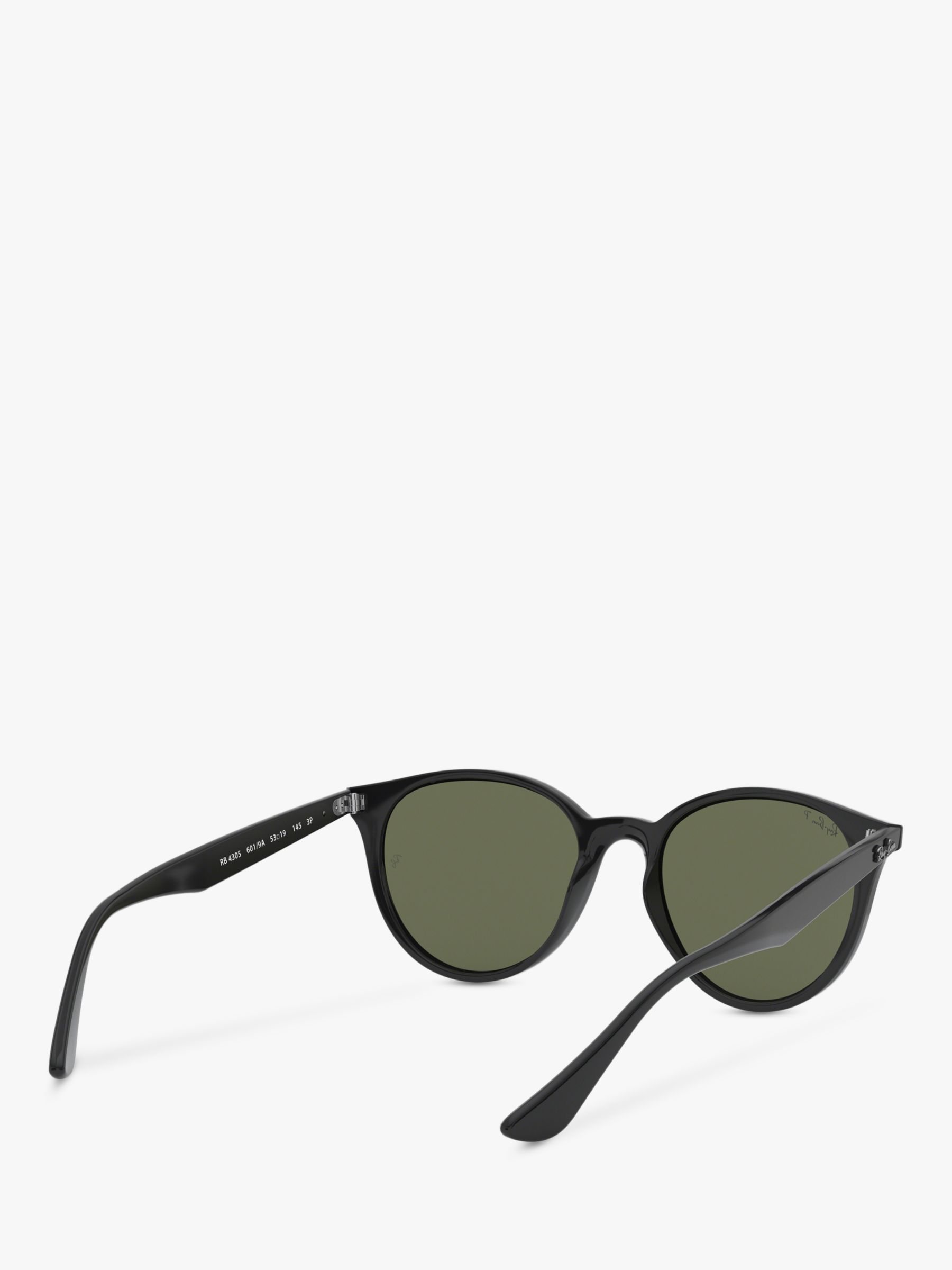 Ray-Ban RB4305 Unisex Polarised Sunglasses, Black/Green