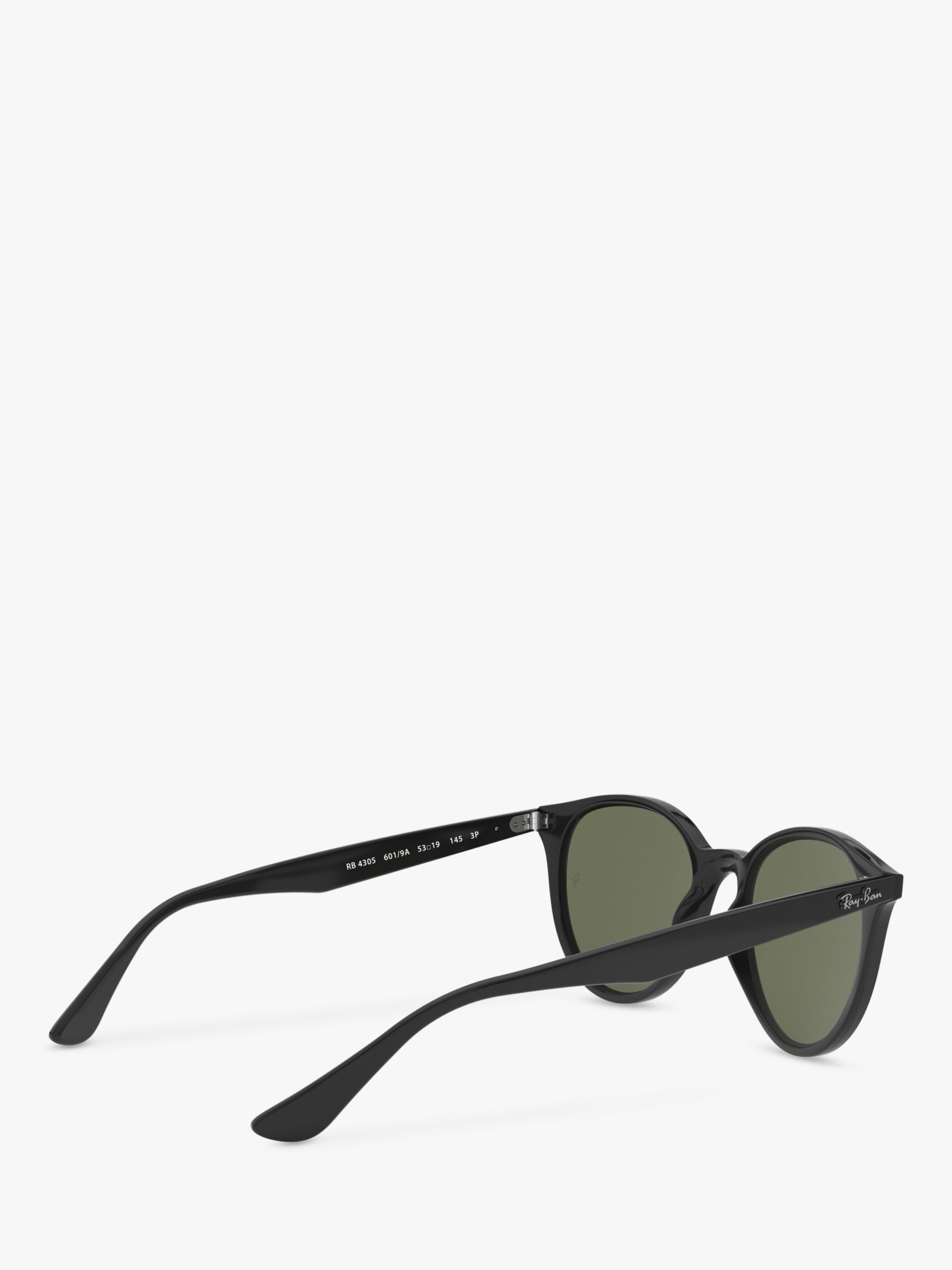 Ray-Ban RB4305 Unisex Polarised Sunglasses, Black/Green