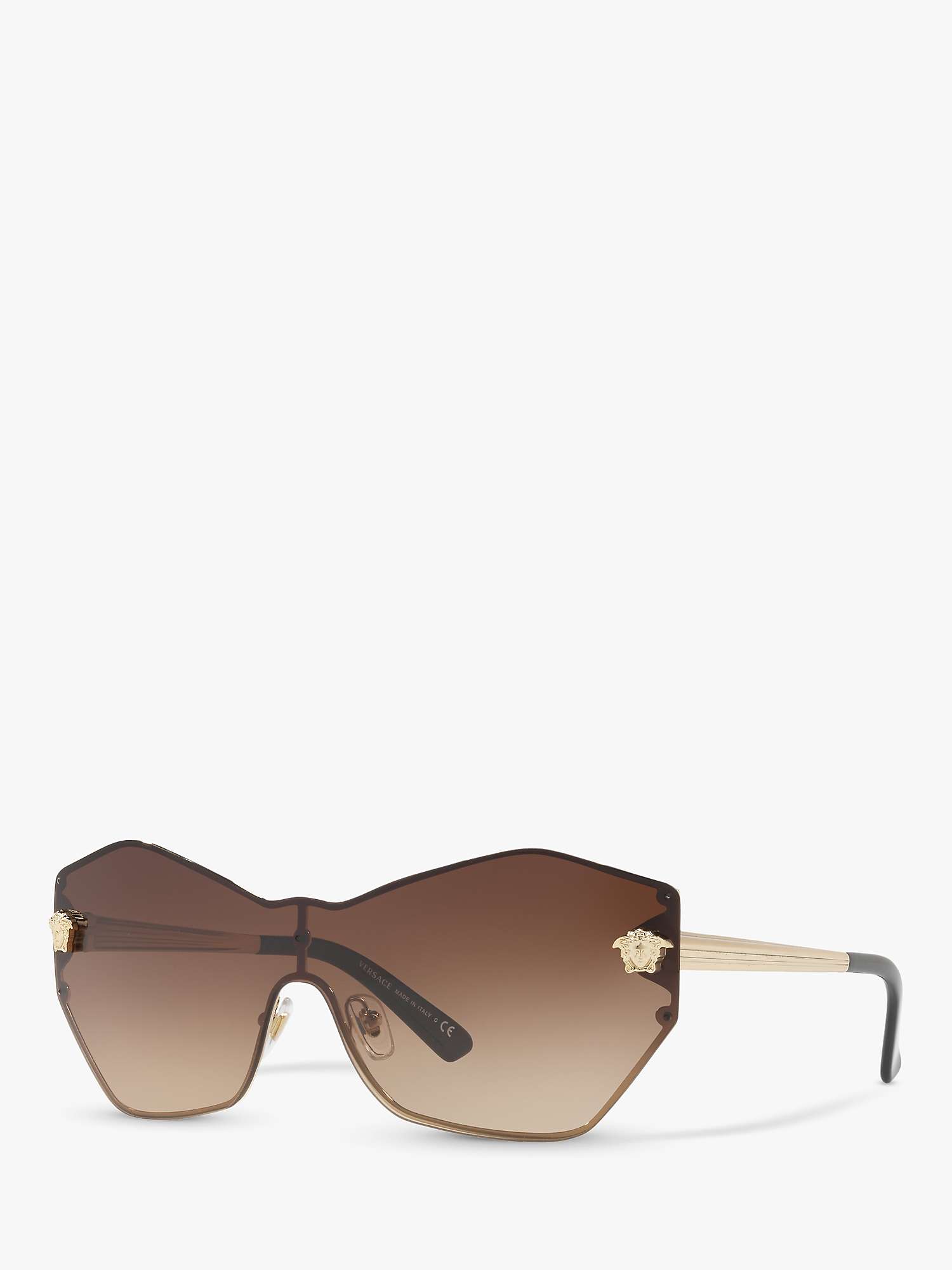 Buy Versace VE2182 Women's Irreglar Sunglasses, Pale Gold/Brown Gradient Online at johnlewis.com