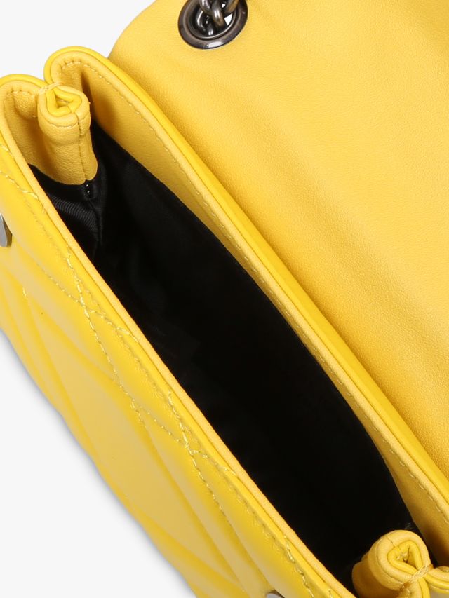 Kurt Geiger London Mini Mayfair Leather Cross Body Bag, Yellow