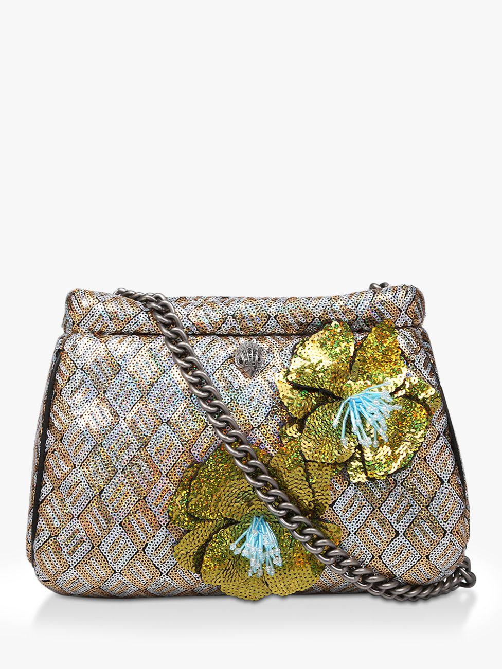 kurt geiger gold clutch bag