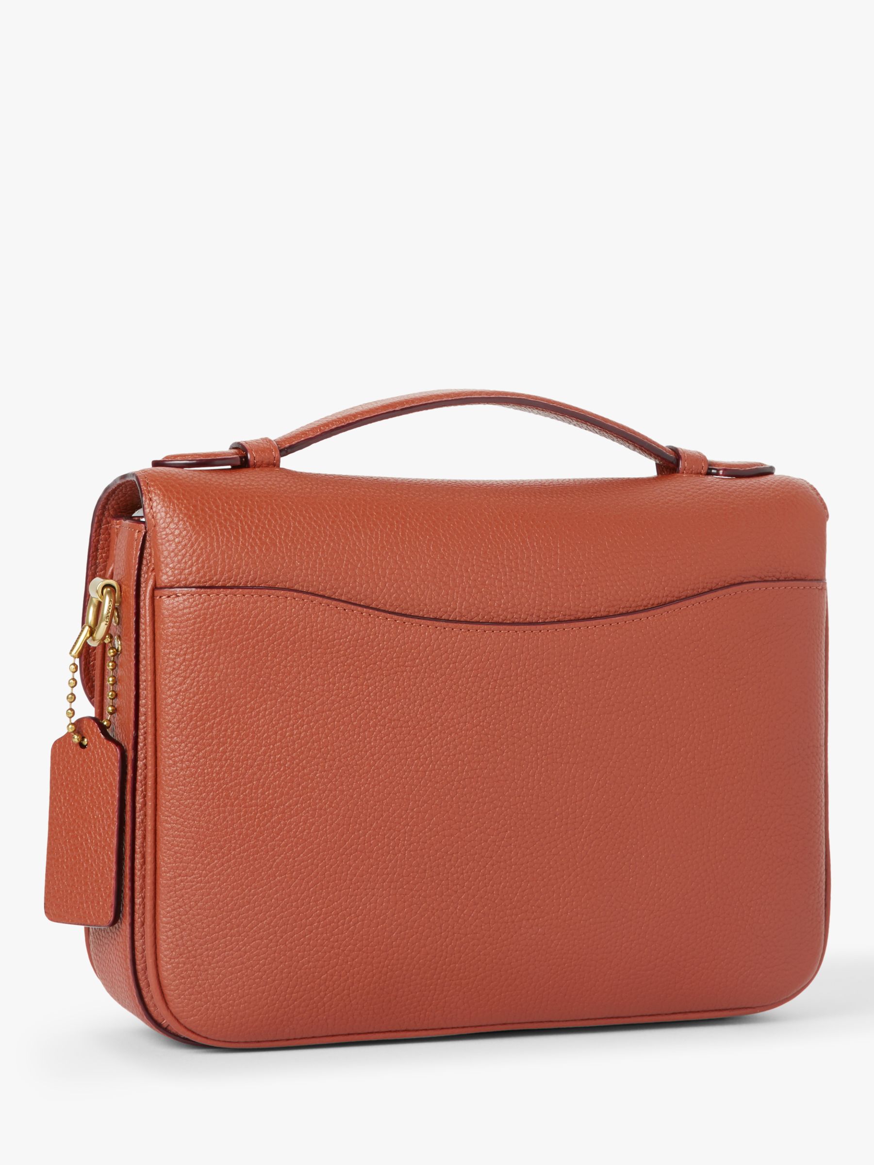 Coach Cassie Leather Cross Body Bag, Saddle at John Lewis & Partners