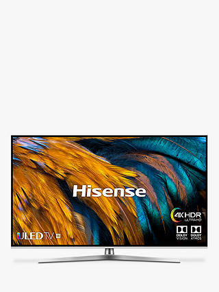 Hisense H50U7BUK (2019) ULED HDR 4K Ultra HD Smart TV, 50" with Freeview Play, Black/Silver