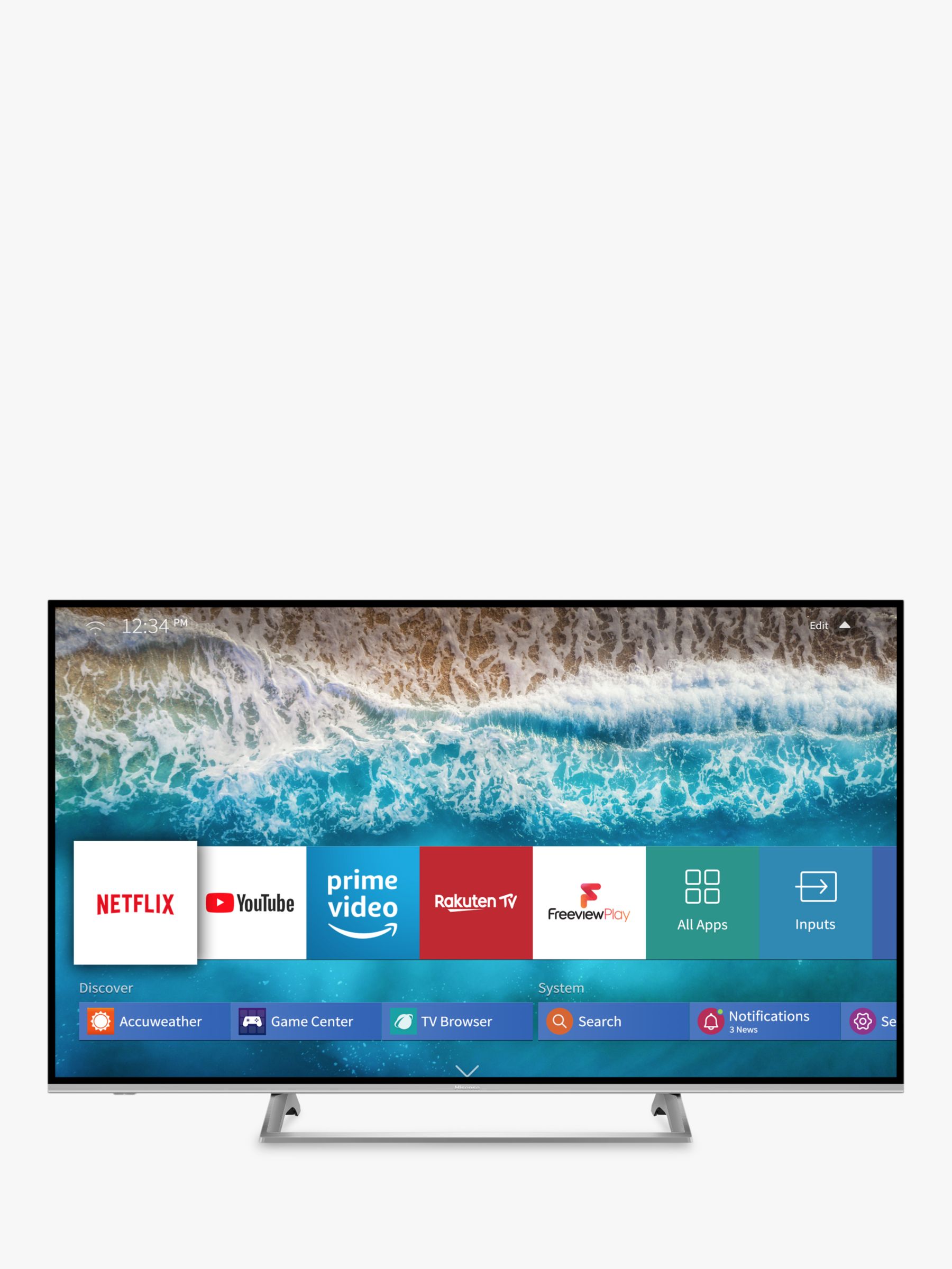 Hisense H65b7500uk 19 Led Hdr 4k Ultra Hd Smart Tv 65 With Freeview Play Black Silver At John Lewis Partners