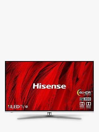 Hisense H65U8BUK (2019) ULED HDR 4K Ultra HD Smart TV, 65" with Freeview Play, Black/Silver