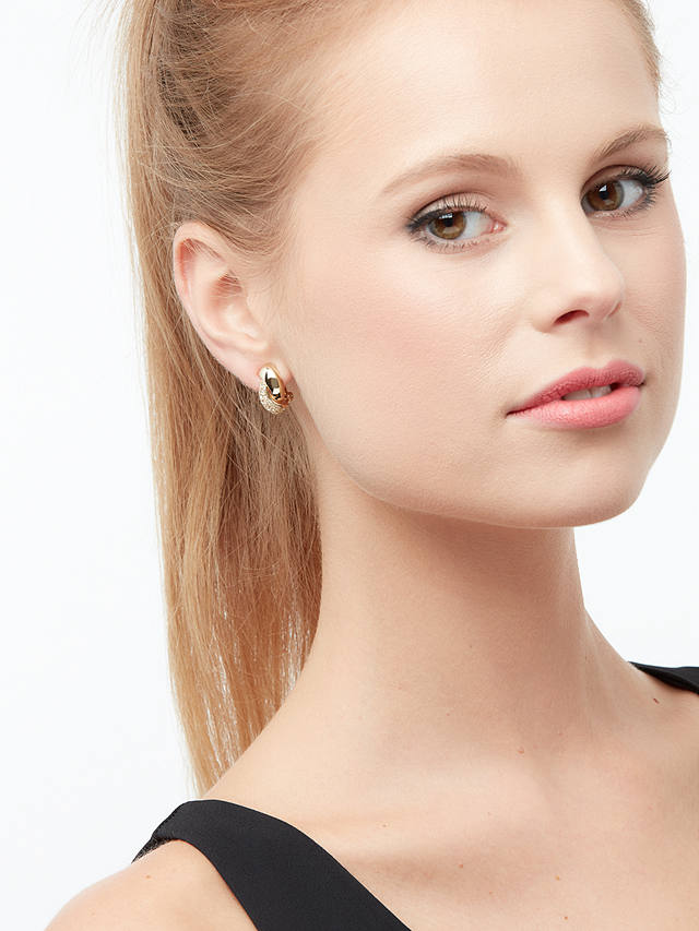 Emma Holland Swarovski Crystal Twist Clip-On Stud Earrings, Gold