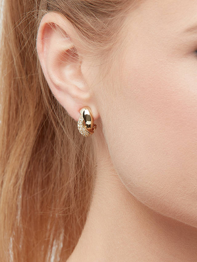 Emma Holland Swarovski Crystal Twist Clip-On Stud Earrings, Gold