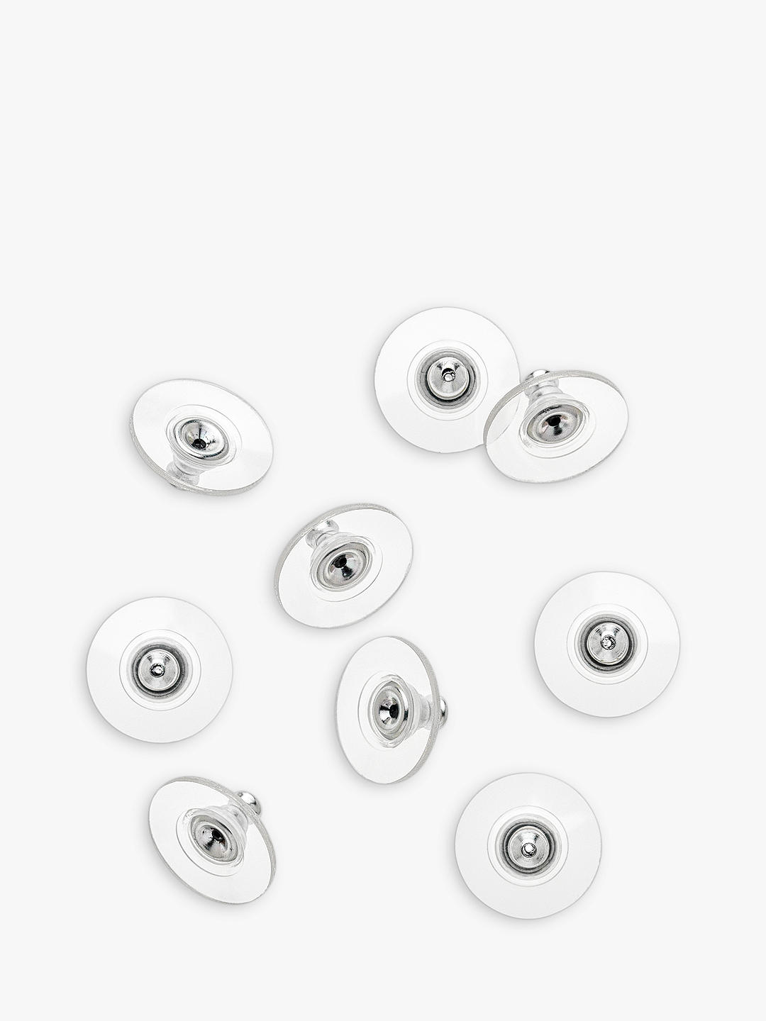 Emma Holland Round Earring Backs, Silver/Clear