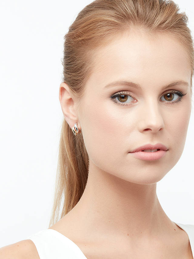 Emma Holland Diamond Shape Clip-On Stud Earrings, Gold/Silver